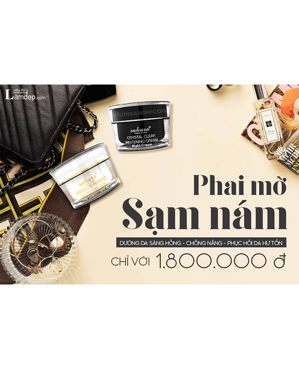 Hình Ảnh Bộ Kem Trị Nám, Tàn Nhang, Trắng Da Ngày Và Đêm Sakura Whitening Cream, 2 hình ảnh - sieuthilamdep.com