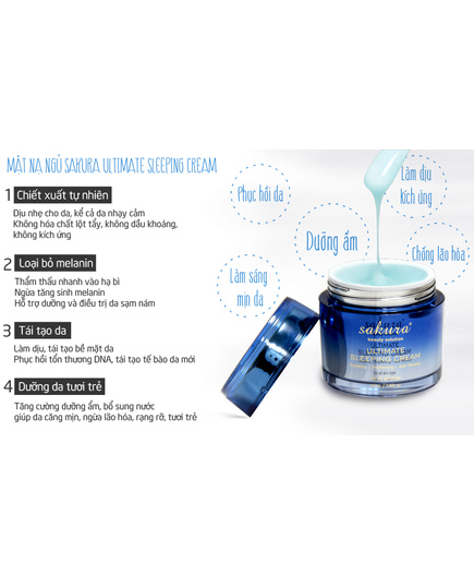 Hình Ảnh Mặt Nạ Ngủ Làm Dịu Và Trẻ Hoá Làn Da SAKURA ULTIMATE SLEEPING CREAM, 5 hình ảnh - sieuthilamdep.com Hình Ảnh Mặt Nạ Ngủ Làm Dịu Và Trẻ Hoá Làn Da SAKURA ULTIMATE SLEEPING CREAM, 5 hình ảnh - sieuthilamdep.com