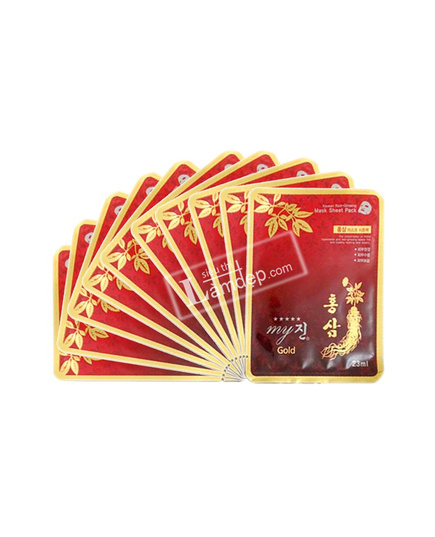 Hình Ảnh Mặt Nạ Chống Lão Hóa Hồng Sâm My Gold Korea Red Ginseng Mask Sheet Pack (10 miếng/ hộp), 2 hình ảnh - sieuthilamdep.com Hình Ảnh Mặt Nạ Chống Lão Hóa Hồng Sâm My Gold Korea Red Ginseng Mask Sheet Pack (10 miếng/ hộp), 2 hình ảnh - sieuthilamdep.com