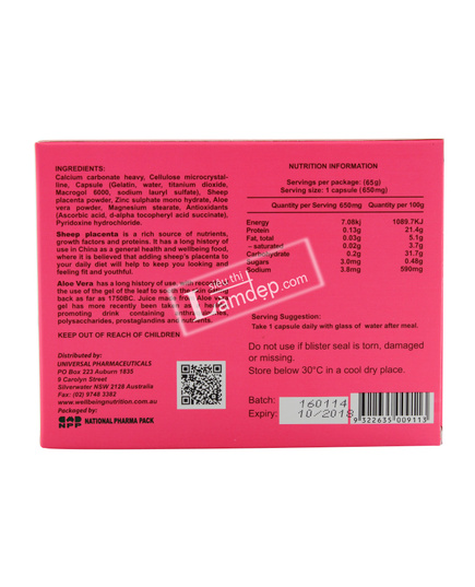 Hình Ảnh Nhau Thai Cừu Maxi 65000mg Max Sheep Placental Bio Complex (100 Viên), 2 hình ảnh - sieuthilamdep.com Hình Ảnh Nhau Thai Cừu Maxi 65000mg Max Sheep Placental Bio Complex (100 Viên), 2 hình ảnh - sieuthilamdep.com