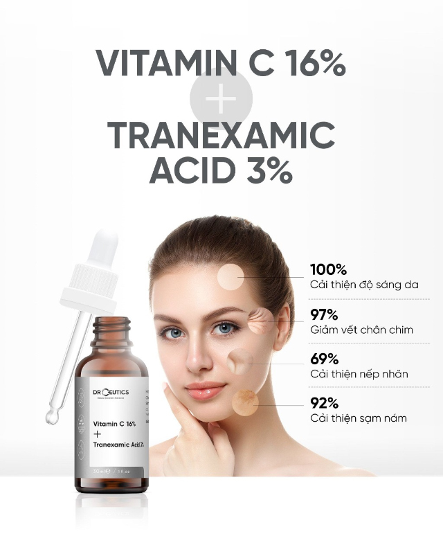 Tinh Chất Dưỡng Trắng DrCeutics Vitamin C 16% + Tranexamic Acid 3% chính  hãng giá tốt tại Siêu Thị Làm Đẹp